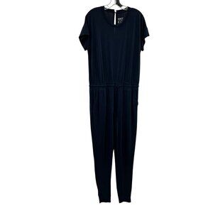 MNY Marc New York Women's Short Sleeve Jogger Jumpsuit Navy Size Large